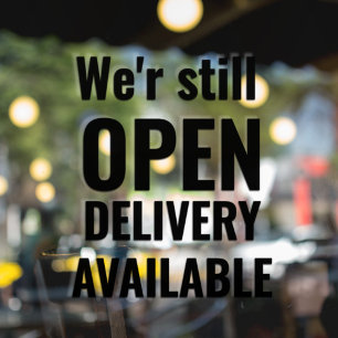 Minimaal zijn we nog steeds open zwart raamsticker