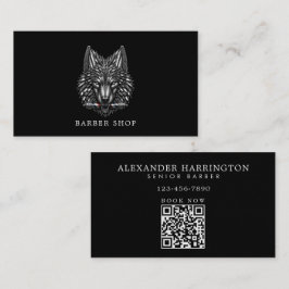 Minimaal Zilver Wolf Professionele Kapperszaak Log Visitekaartje