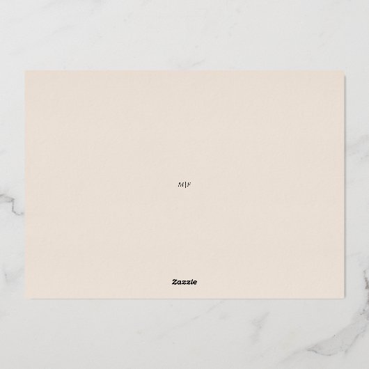 Minimaal zo vriendelijk beige Roos Gold Folie Feestdagenkaart (Achterkant)