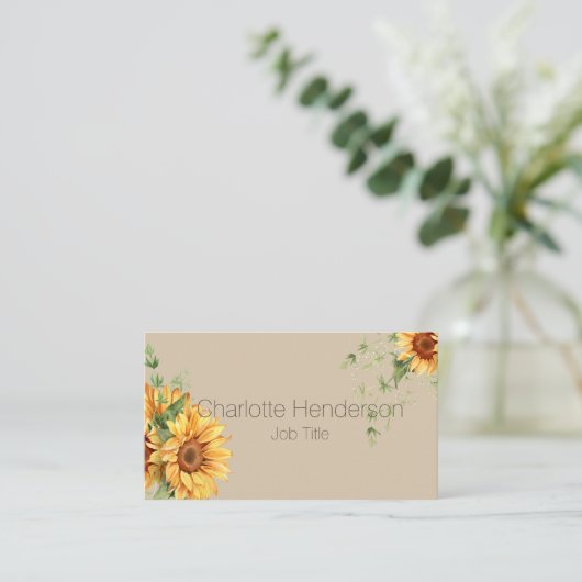 Minimaal zonnebloem Visitekaartje (Staand voorkant)