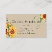 Minimaal zonnebloem Visitekaartje (Achterkant)