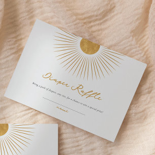 Minimaal zonneschijn Baby shower luier Raffle Informatiekaartje