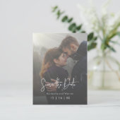 Minimaal Zonnestralen Foto Save the Date Ansichtka Aankondigingskaart (Staand voorkant)