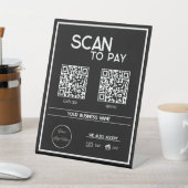 Minimaal zwart 2 QR code eenvoudig scannen om te b Reclamebord Met Voetstuk (Insitu)