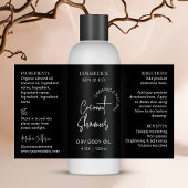 Minimaal Zwart 4 OZ Kosmetische Flesomslag Etiket