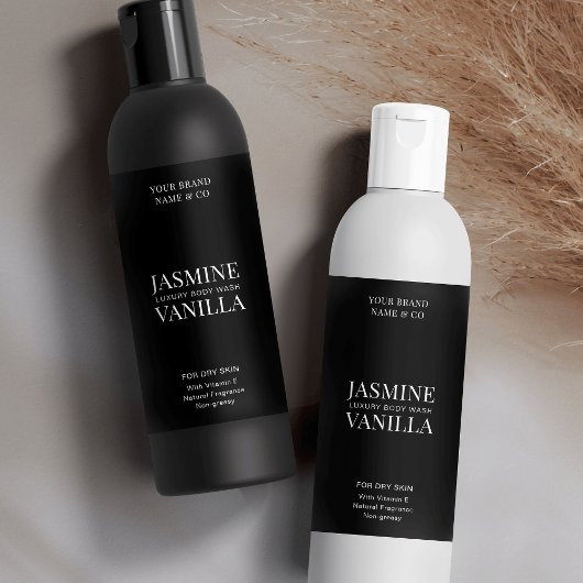 Minimaal Zwart 8 OZ Huidverzorgingsfles Productlab Sparkling Wijnetiket