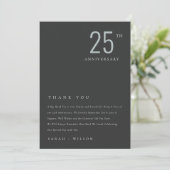 Minimaal zwart blauw elk jaar Jubileum Bedankkaart (Staand voorkant)