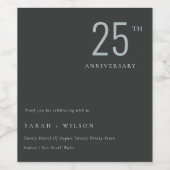 Minimaal zwart blauw elk jaar Jubileum Wijn Etiket (Enkel label)