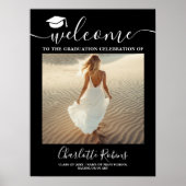 Minimaal zwart Boho Afstuderen Welkom Fototeken Poster (Voorkant)