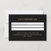Minimaal Zwart Botanisch Zakelijk Cadeaubon (Achterkant)