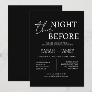 Minimaal zwart de avond voor repetitie diner kaart