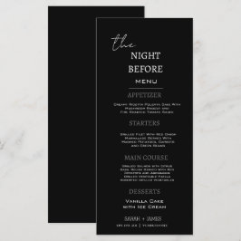 Minimaal zwart diner de avond voor bruiloft menu