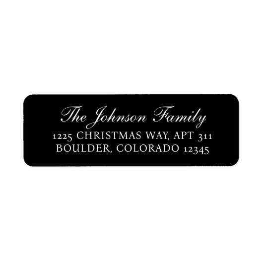 Minimaal zwart Elegant Kerstretour adres Etiket (Voorkant)