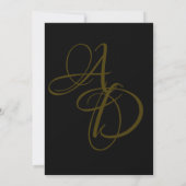 Minimaal zwart en goud monogram Elegant Huwelijk Save The Date (Achterkant)