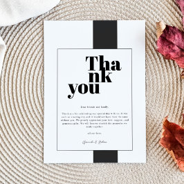 Minimaal zwart en wit bedankkaart