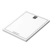 Minimaal, zwart en wit bedrijf notitieblok (Linkerzijde)