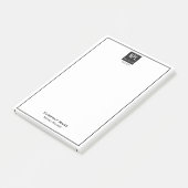 Minimaal, zwart en wit bedrijf post-it® notes (Schuin)