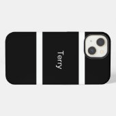 Minimaal zwart en wit geblokkeerd gepersonaliseerd iPhone hoesje (Achterkant horizontaal)