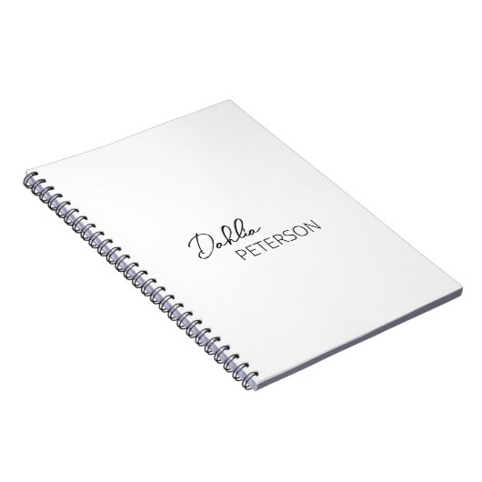 Minimaal Zwart en Wit Modern Notitieboek (Rechterzijde)