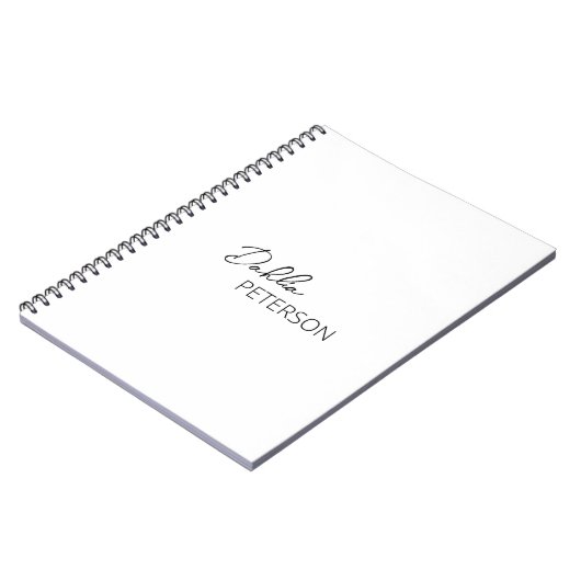 Minimaal Zwart en Wit Modern Notitieboek (Linkerzijde)