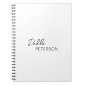 Minimaal Zwart en Wit Modern Notitieboek (Voorkant)