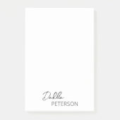 Minimaal Zwart en Wit Modern Post-it® Notes (Voorkant)