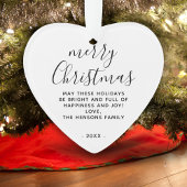 Minimaal zwart en wit, prettig kerstscript ornament