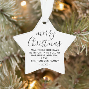 Minimaal zwart en wit, prettig kerstscript ornament