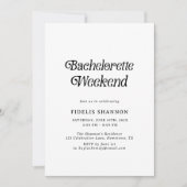 Minimaal Zwart en Wit Retro Bachelorette-weekend Kaart (Voorkant)