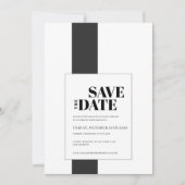 Minimaal zwart en wit save the date (Voorkant)