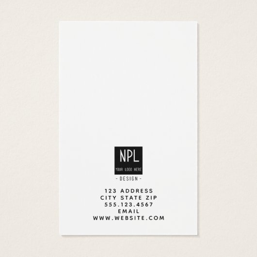 Minimaal, zwart en wit Visitekaartje (Achterkant)