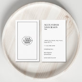 Minimaal zwart en wit Voeg je Logo eenvoudig toe Visitekaartje