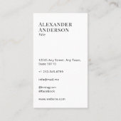 Minimaal zwart en wit Voeg je Logo eenvoudig toe Visitekaartje (Achterkant)