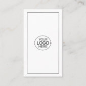 Minimaal zwart en wit Voeg je Logo eenvoudig toe Visitekaartje (Voorkant)