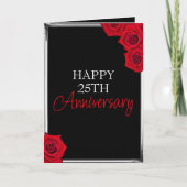 Minimaal Zwart en Zilver Man 25e Jubileum Kaart (Voorkant)
