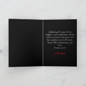 Minimaal Zwart en Zilver Man 25e Jubileum Kaart (Binnen)