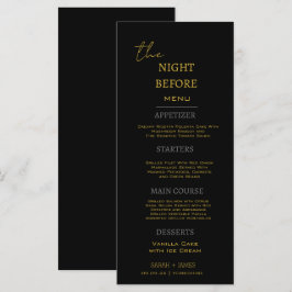 Minimaal zwart goud de nacht voor bruiloft menu