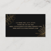 Minimaal zwart goud glitter tropisch exotisch gebl visitekaartje (Achterkant)