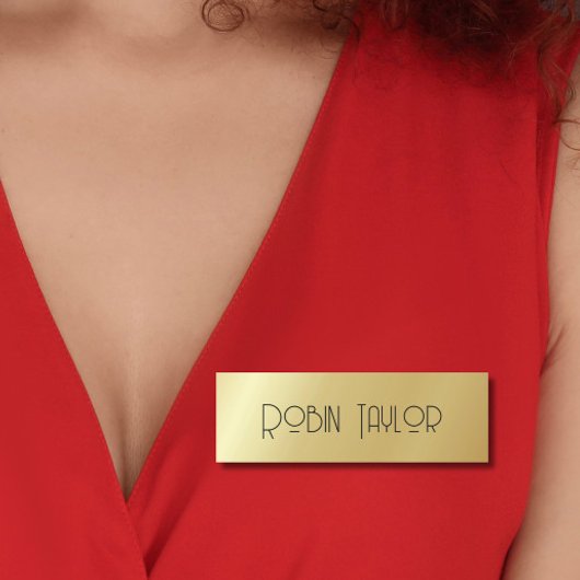 Minimaal Zwart Goud Modern Eenvoudig Professioneel Naamplaatje