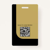 Minimaal Zwart & Goud Notaris Logo Foto QR Badge (Achterkant)