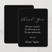 Minimaal zwart handschrift Vrijgezellenfeest bruil Bedankkaart (Voorkant / Achterkant)