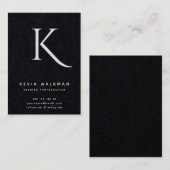 Minimaal zwart kleurenmonogram Stijlvol Visitekaartje (Voorkant / Achterkant)