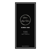 Minimaal zwart met logo zakelijke prijslijst reclamekaart (Voorkant)