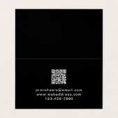 Minimaal zwart met moderne lettertekens en QR-code Visitekaartje (Binnenkant ongevouwen)