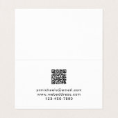 Minimaal zwart met moderne lettertekens en QR-code Visitekaartje (Binnenkant ongevouwen)