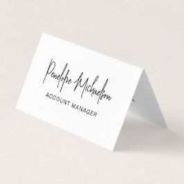 Minimaal zwart met moderne lettertekens en QR-code Visitekaartje