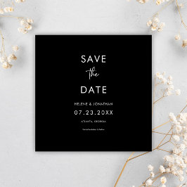 Minimaal zwart moderne bruiloft save the date