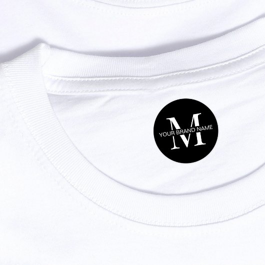 Minimaal zwart monogram eenvoudige waterdichte kle labels