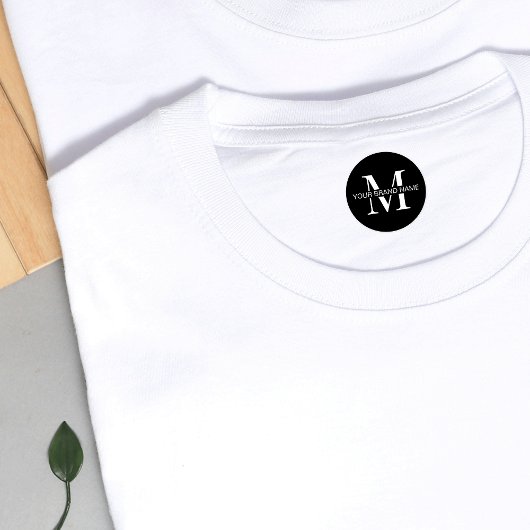 Minimaal zwart monogram eenvoudige waterdichte kle labels