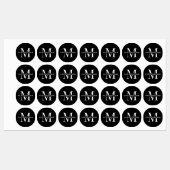 Minimaal zwart monogram eenvoudige waterdichte kle labels (Vel)